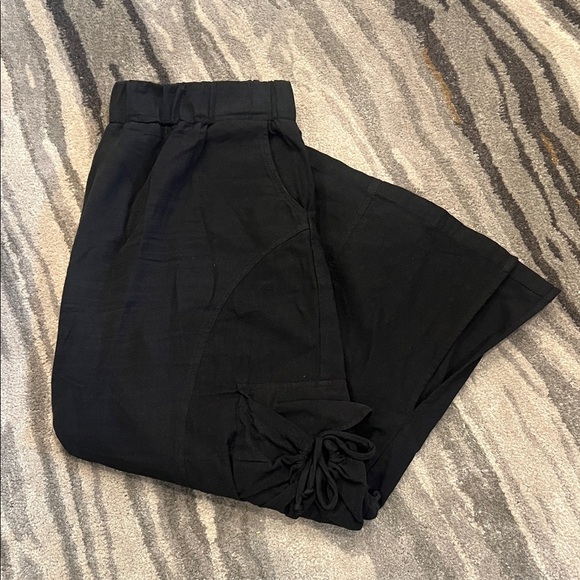 Focus Crop Wide Leg Pants Black - Picture 1 of 6